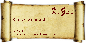 Kresz Zsanett névjegykártya